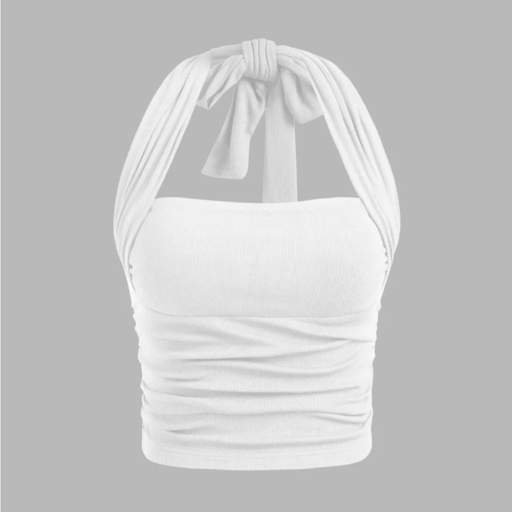 Solid White Halter Top